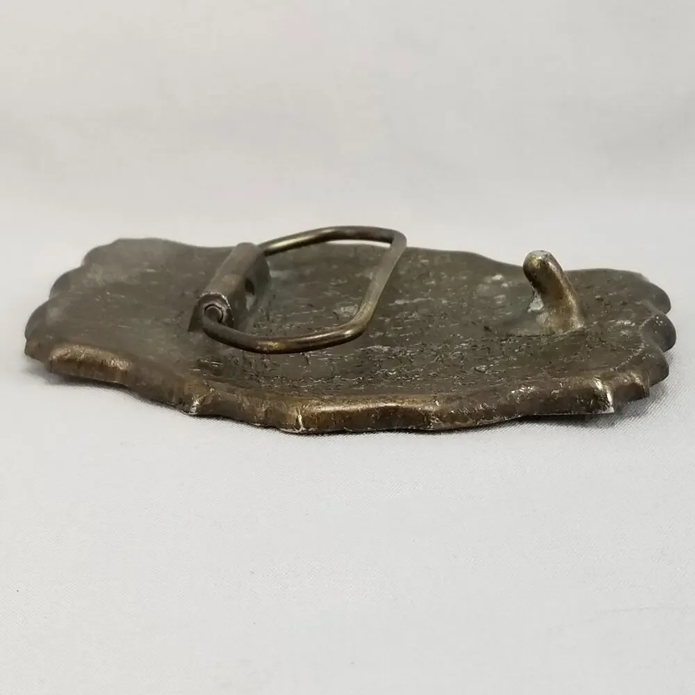 Vintage Belt Buckle Brass Western Racing Wheels‎ Western Patriotic